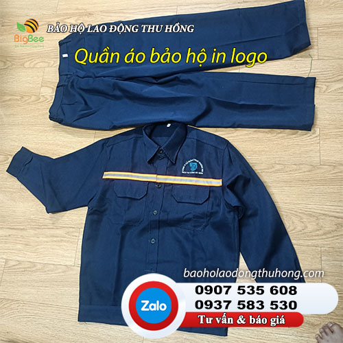 Quần áo công nhân in logo độc đáo Quần áo bảo hộ công nhân in chữ logo 1