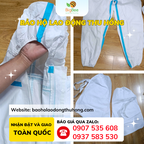 Quần áo phòng dịch che toàn thân có bọc giày Quần áo phòng dịch che toàn thân có bọc giày