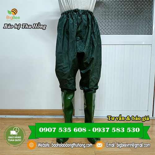 quần ủng đi cấy xanh rêu