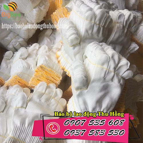 Sản xuất bao tay len sợi poly trắng giá rẻ