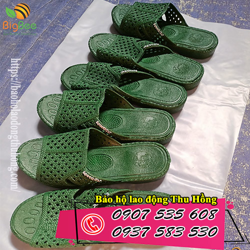 Sỉ rẻ dép tổ ong Thái màu rêu đi trong nhà