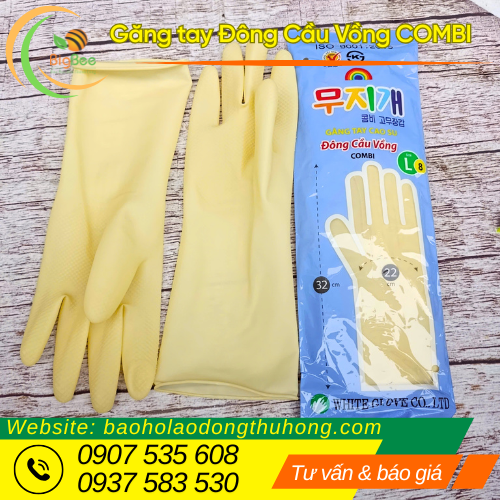 Sỉ rẻ găng tay cao su gia dụng Đông Cầu Vồng combi L Sỉ rẻ găng tay cao su gia dụng Đông Cầu Vồng combi L