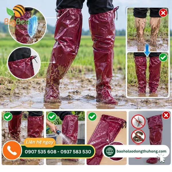 Minh họa cách sử dụng và bảo quản ủng lội ruộng cao cổ Minh họa cách sử dụng và bảo quản ủng lội ruộng cao cổ