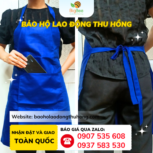 Tạp dề bếp có túi phía trước và dây đeo phía sau Tạp dề bếp có túi phía trước và dây đeo phía sau