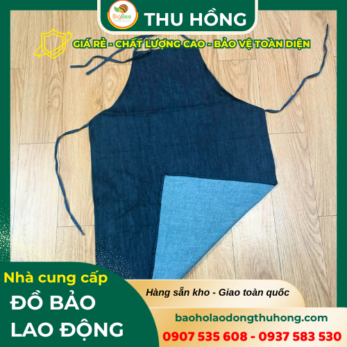 Tạp dề jean đồng phục có dây đeo tiện lợi Tạp dề jean đồng phục có dây đeo tiện lợi