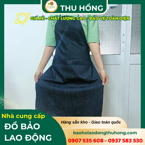 Tạp dề jean vải dày chống bám bẩn Tạp dề jean vải dày chống bám bẩn