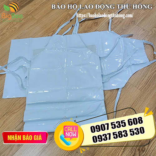 tạp dề nhựa màu trắng dày dặn chống thấm nước tạp dề nhựa màu trắng dày dặn chống thấm nước