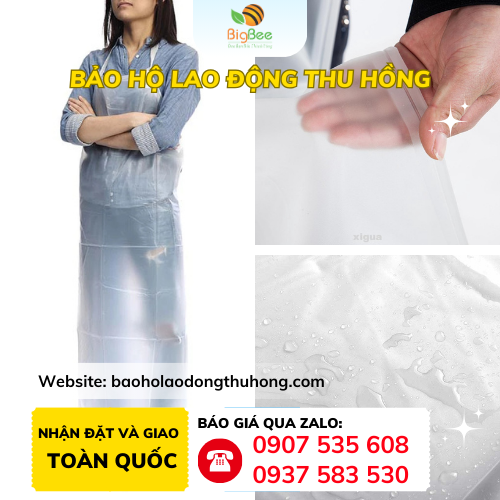 Tạp dề nhựa trong Tạp dề nhựa trong chống thấm nước, dễ lau chùi và tái sử dụng nhiều lần