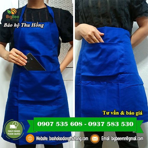 hai cách mặc của tạp dề phục vụ tạp dề vải may sẵn mặc được nhiều kiểu