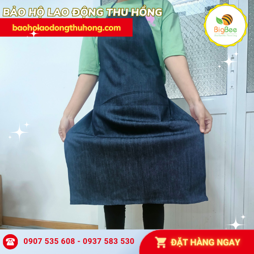 Tạp dề yếm xanh jean dáng dài nam nữ Tạp dề yếm xanh jean dáng dài nam nữ
