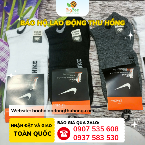 Tất nam cổ ngắn chất cotton Tất nam cổ ngắn Nike 3 màu nổi bật