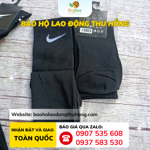 Tất Nike đen cổ cao phong cách thể thao Tất Nike đen cổ cao phong cách thể thao