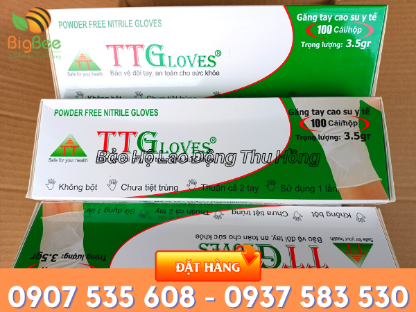 Thu Hồng bán găng tay y tế TT Gloves Nitrile Trắng rẻ nhất TPHCM