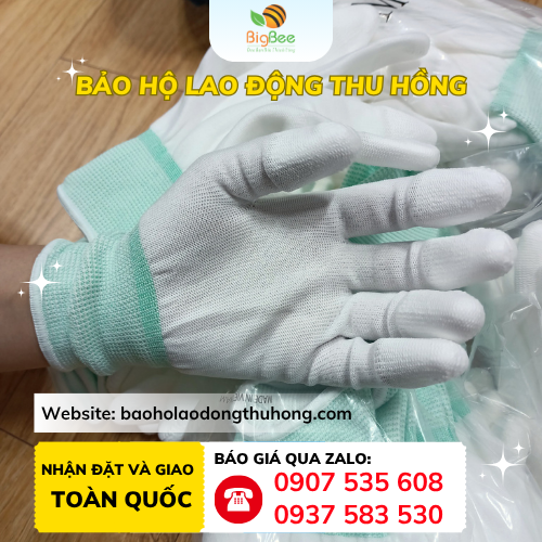 Bao tay thun phủ PU ngón Thu Hồng chuyên sỉ bao tay thun phủ PU ngón giá rẻ