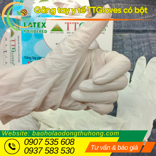 Thu Hồng chuyên sỉ găng tay y tế TTgloves có bột Latex giá rẻ Thu Hồng chuyên sỉ găng tay y tế TTgloves có bột Latex giá rẻ