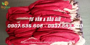 Nguồn cung găng tay len nhúng nhựa 1 mặt đỏ giá rẻ