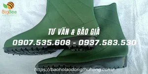 Ủng cao su màu rêu cổ ngắn làm vườn giá rẻ