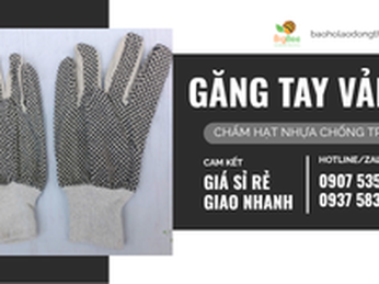 Tìm nguồn găng tay vải bạt chấm hạt nhựa giá sỉ ở TPHCM