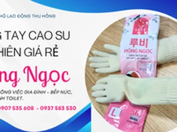 Găng tay cao su tự nhiên Hồng Ngọc giá rẻ TPHCM