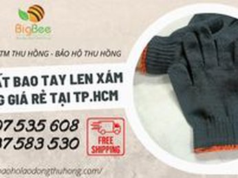 Sản xuất bao tay len xám đen 80g giá rẻ
