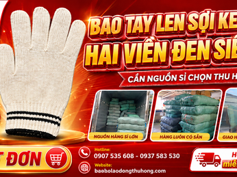 Nguồn bao tay len sợi kem 100g hai viền đen giá sỉ - ưu đãi tốt