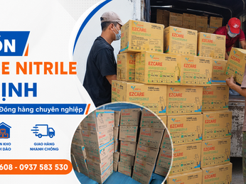 Cần nguồn găng tay y tế Ezcare Nitrile ổn định? Thu Hồng sẵn hàng size XS - XL