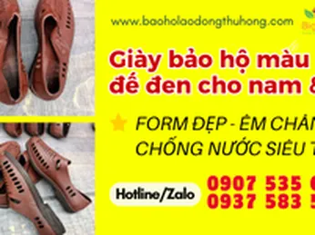 Giày bảo hộ màu nâu đế đen giá rẻ chống nước siêu tốt
