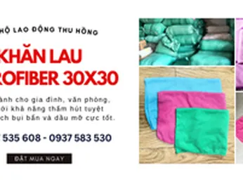 Khăn lau Microfiber 30x30cm siêu thấm hút giá rẻ