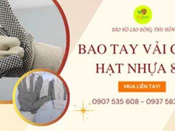 Bao tay vải chấm hạt nhựa chống trơn 80g tại TPHCM