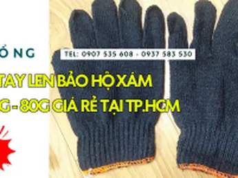 Bỏ sỉ găng tay len bảo hộ xám đen 70g - 80g giá rẻ cho ngành cơ khí