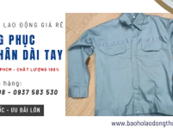 Áo đồng phục công nhân tay dài giá rẻ tại xưởng TPHCM
