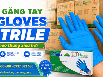 Găng tay y tế Nitrile TT Gloves xanh đậm giá sỉ theo thùng