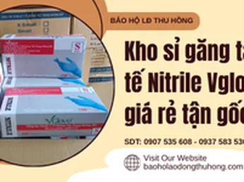Kho sỉ găng tay y tế Nitrile Vglove giá rẻ tận gốc TPHCM