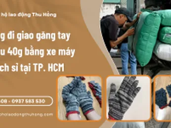 Thu Hồng giao hàng găng tay muối tiêu 40g bằng xe máy cho khách sỉ