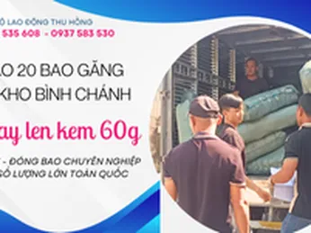 Giao hàng thực tế 20 bao găng tay len kem 60g số lượng lớn tại kho Bình Chánh