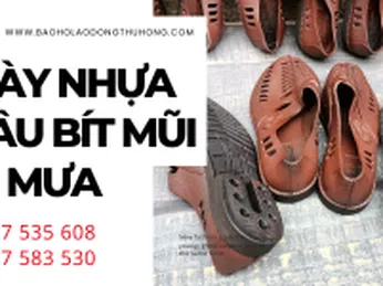 Nơi bán giày nhựa nâu bít mũi đi mưa giá rẻ