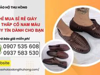 Địa chỉ mua sỉ rẻ giày nhựa thấp cổ nam màu nâu