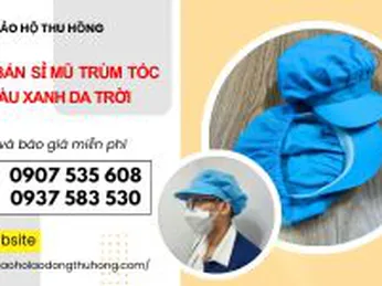 Mua bán sỉ mũ trùm tóc xếp ly màu xanh da trời