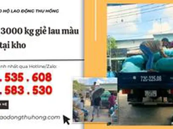 Lên hàng miễn phí 3000kg giẻ lau màu tại kho