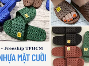 Dép nhựa mặt cười đi trong nhà giá rẻ, freeship TPHCM