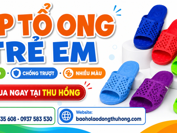 Dép tổ ong trẻ em nhựa dẻo chống trượt, nhiều màu giá tốt