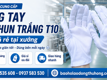 Xưởng cung cấp găng tay vải thun trắng T10 giá rẻ