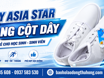 Giày Asia Star trắng cột dây giá rẻ cho học sinh - sinh viên