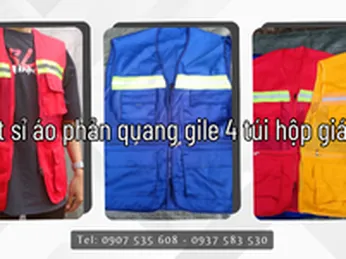 Nơi đặt áo gile phản quang 4 túi hộp đủ màu giá sỉ rẻ