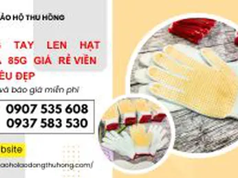 Găng tay len hạt nhựa 85g giá rẻ viền đỏ siêu đẹp