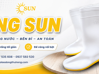 Ủng SUN trắng đế vàng giá rẻ chống thấm nước