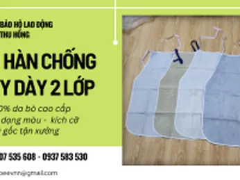 Yếm bảo hộ da hàn 2 lớp chống cháy giá tốt