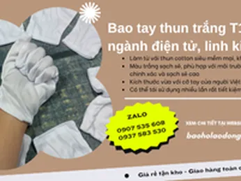 Cung cấp bao tay thun trắng T10 cho ngành điện tử, linh kiện 