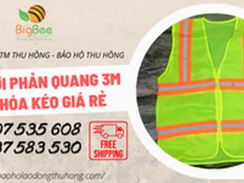 Áo lưới công trình phản quang 3M có dây kéo giá rẻ