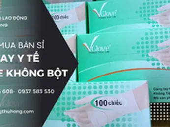 Sỉ găng tay cao su y tế không bột Vglove giá rẻ hộp 100 chiếc đủ size